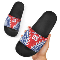 Custom Tuamotu Archipelago Slide Sandals Polynesian Tribal Tattoo