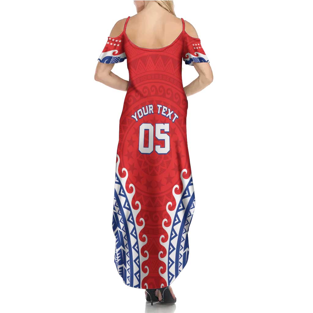 Custom Tuamotu Archipelago Summer Maxi Dress Polynesian Tribal Tattoo