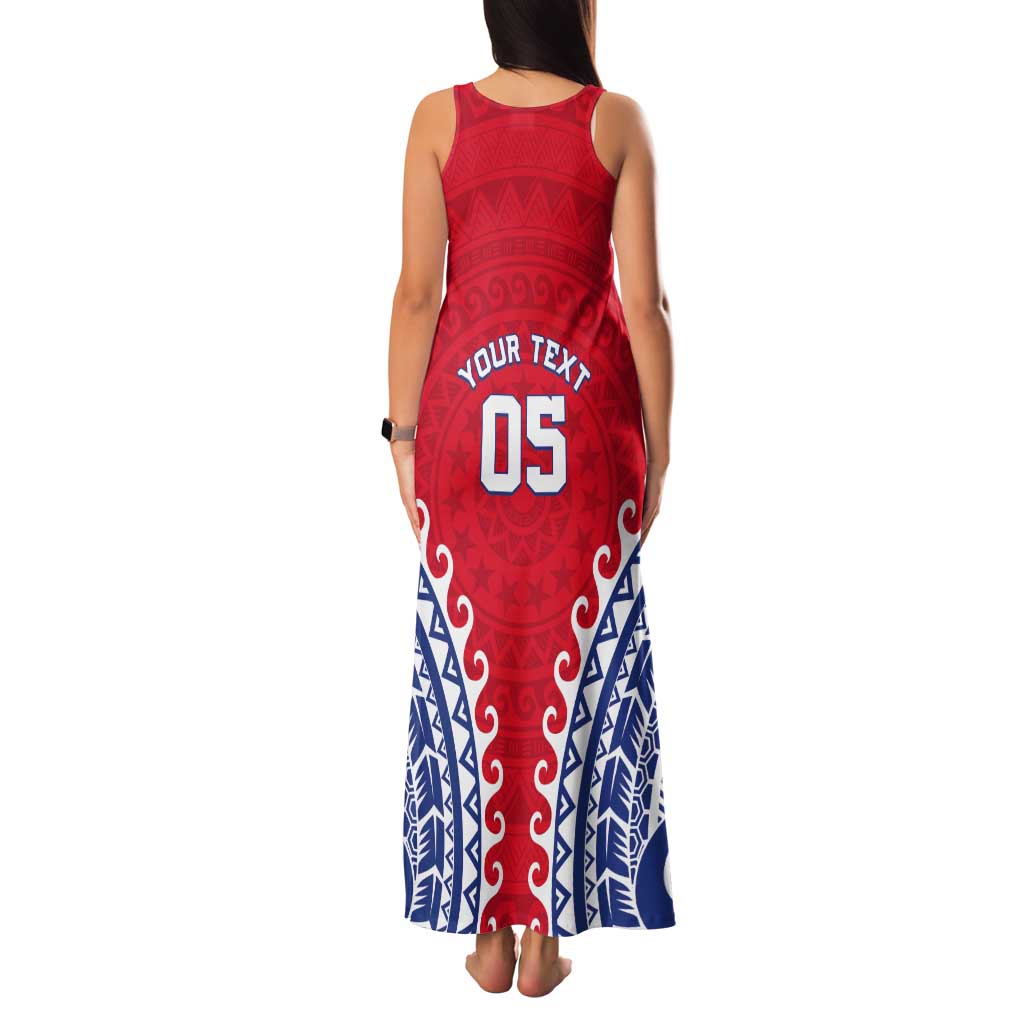 Custom Tuamotu Archipelago Tank Maxi Dress Polynesian Tribal Tattoo
