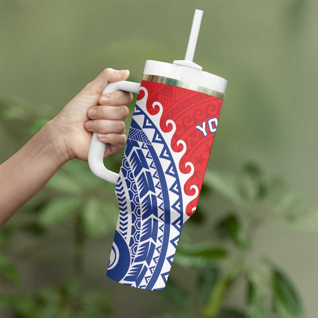 Custom Tuamotu Archipelago Tumbler With Handle Polynesian Tribal Tattoo