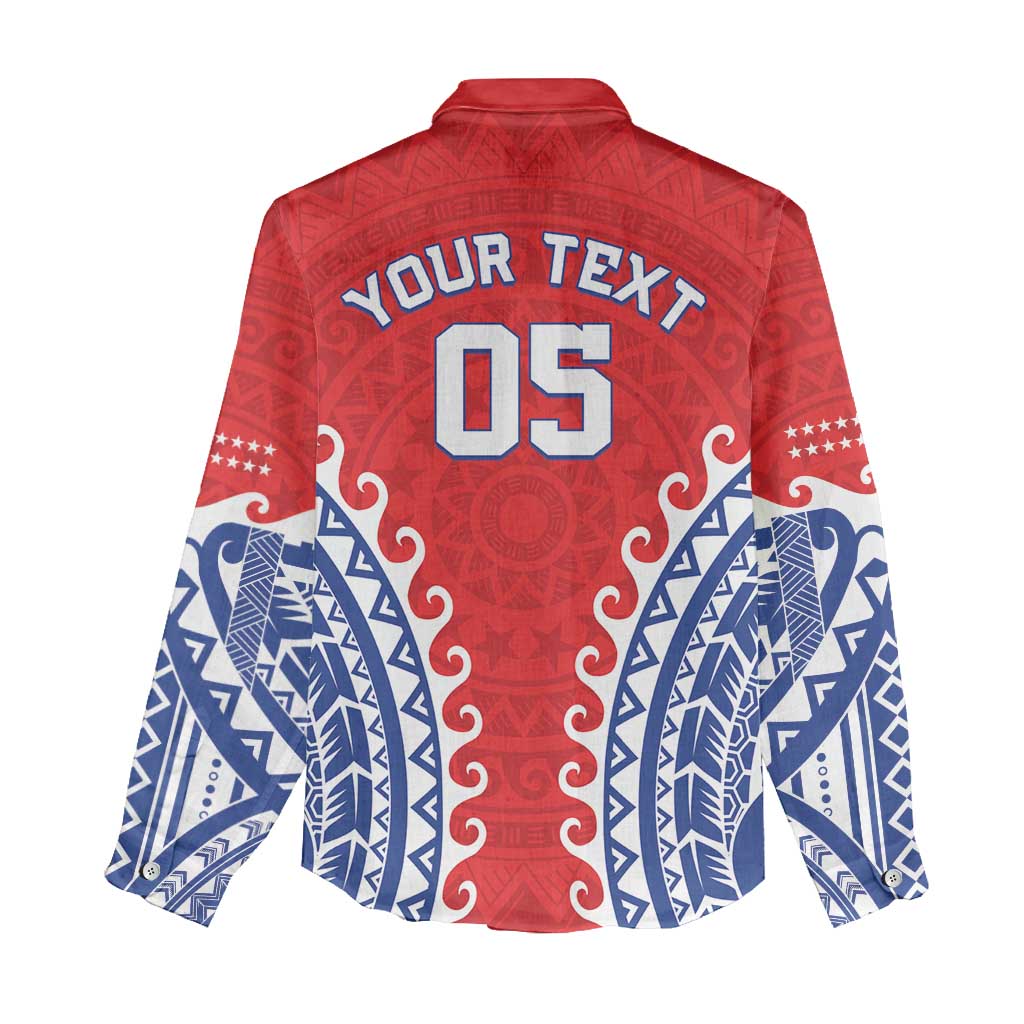 Custom Tuamotu Archipelago Women Casual Shirt Polynesian Tribal Tattoo