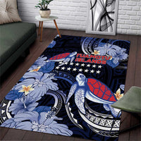 Tuamotu Islands Area Rug Polynesian Pattern With Turtle