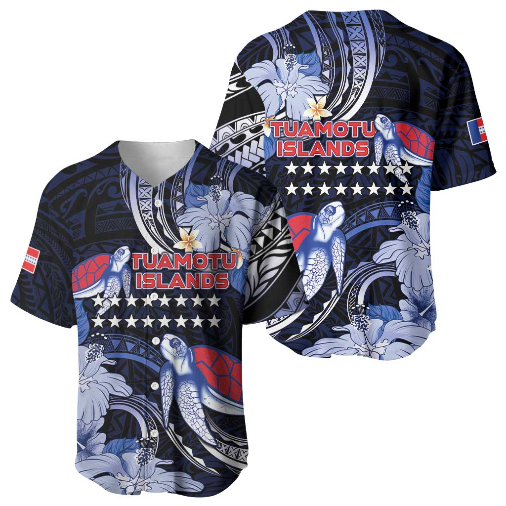 Tuamotu Islands Baseball Jersey Polynesian Pattern With Turtle