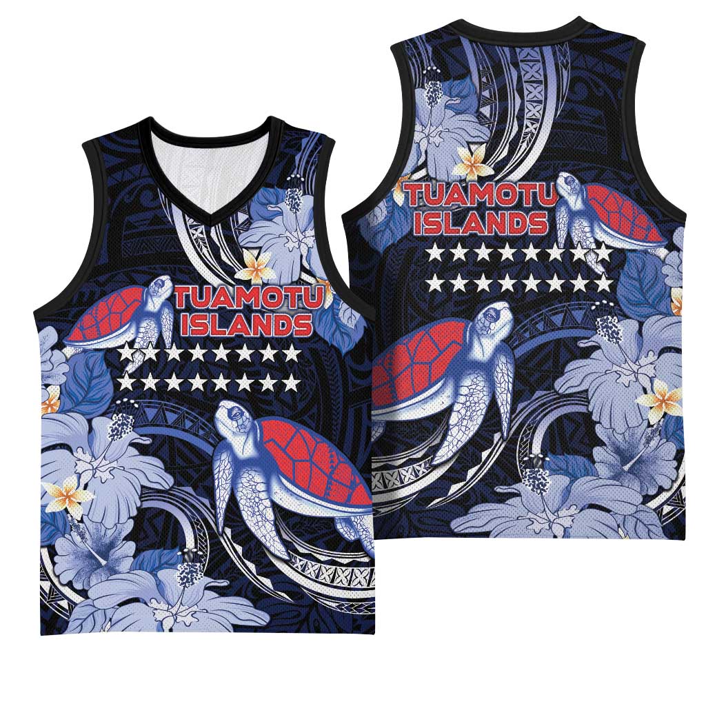 Tuamotu Islands Basketball Jersey Polynesian Pattern With Turtle