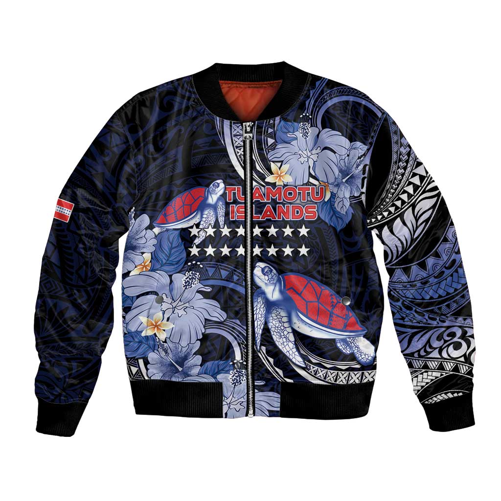 Tuamotu Islands Bomber Jacket Polynesian Pattern With Turtle