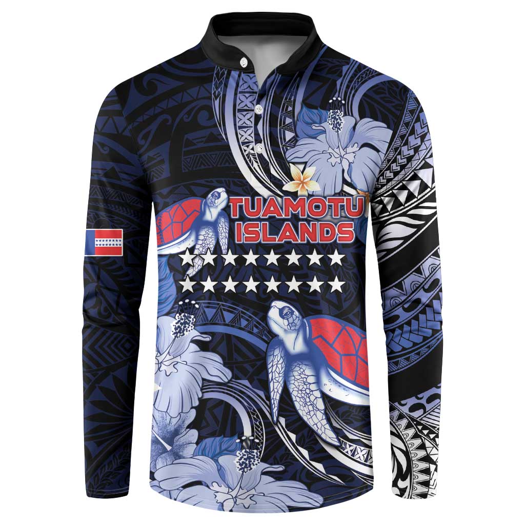 Tuamotu Islands Button Sweatshirt Polynesian Pattern With Turtle