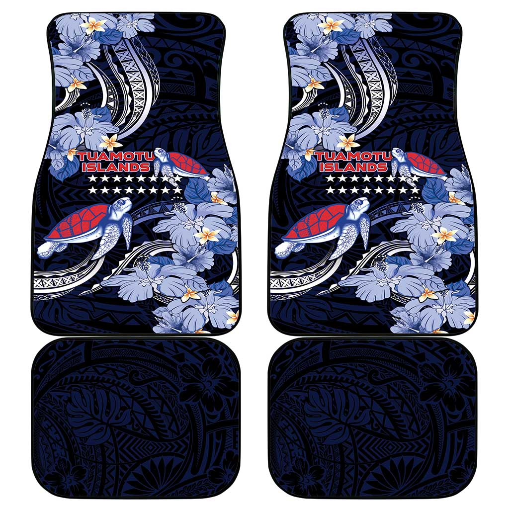 Tuamotu Islands Car Mats Polynesian Pattern With Turtle