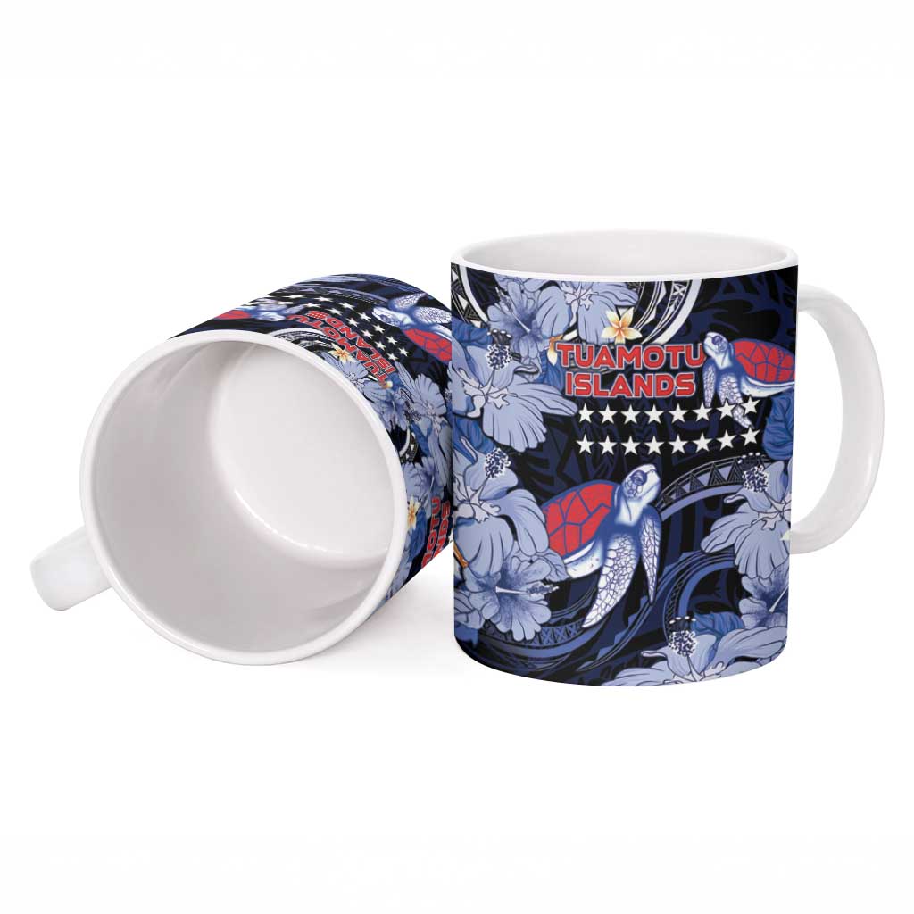 Tuamotu Islands Ceramic Mug Polynesian Pattern With Turtle