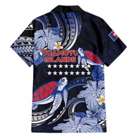 Tuamotu Islands Family Matching Puletasi and Hawaiian Shirt Polynesian Pattern With Turtle