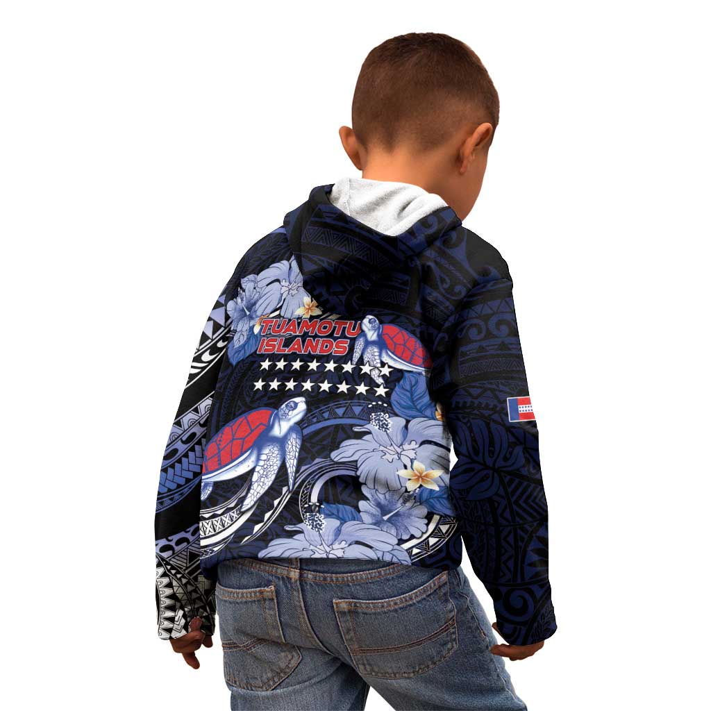 Tuamotu Islands Kid Hoodie Polynesian Pattern With Turtle