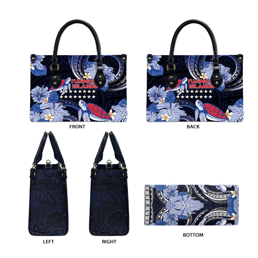 Tuamotu Islands Leather Bag Polynesian Pattern With Turtle