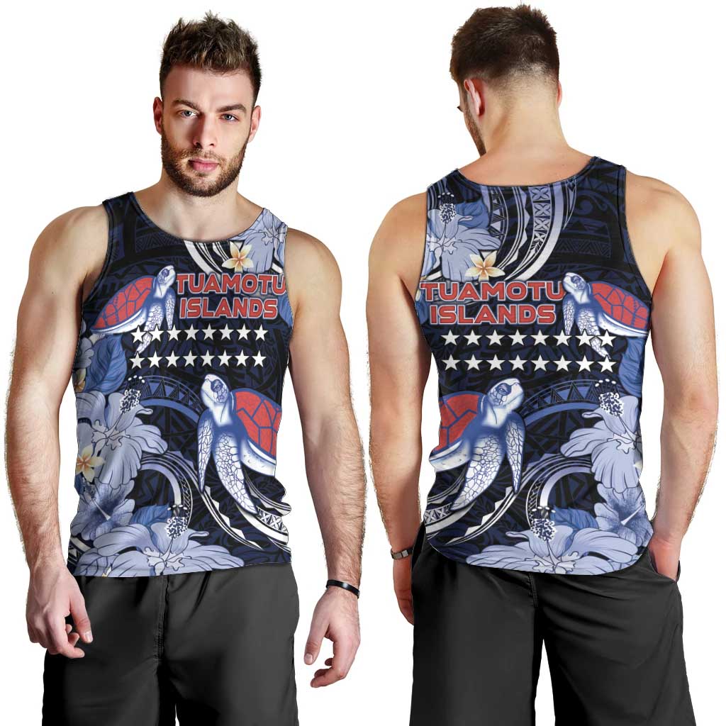 Tuamotu Islands Men Tank Top Polynesian Pattern With Turtle