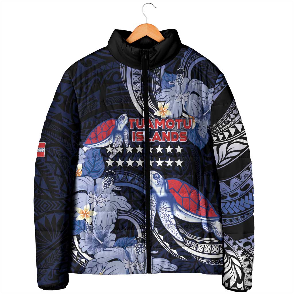 Tuamotu Islands Padded Jacket Polynesian Pattern With Turtle