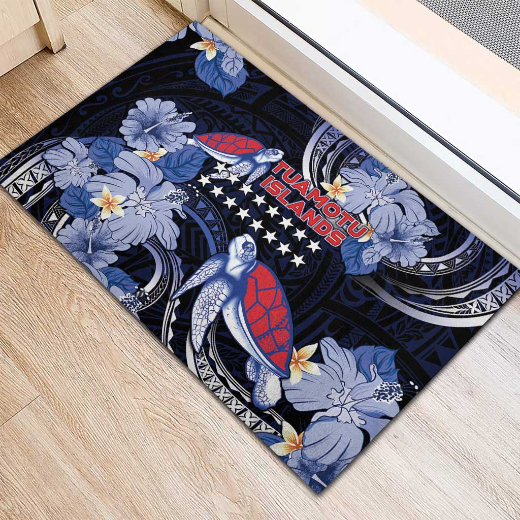 Tuamotu Islands Rubber Doormat Polynesian Pattern With Turtle