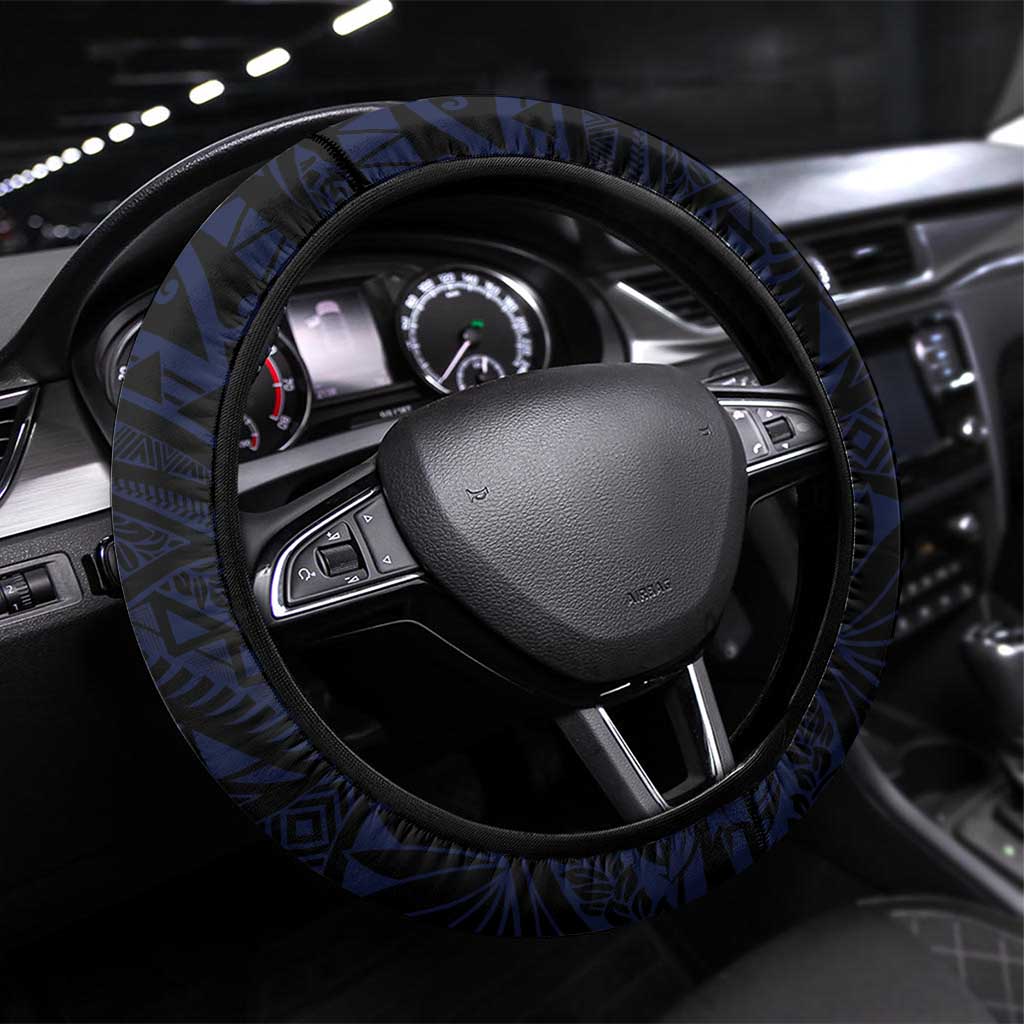 Tuamotu Islands Steering Wheel Cover Polynesian Pattern With Turtle