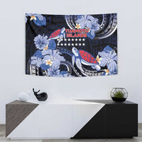 Tuamotu Islands Tapestry Polynesian Pattern With Turtle