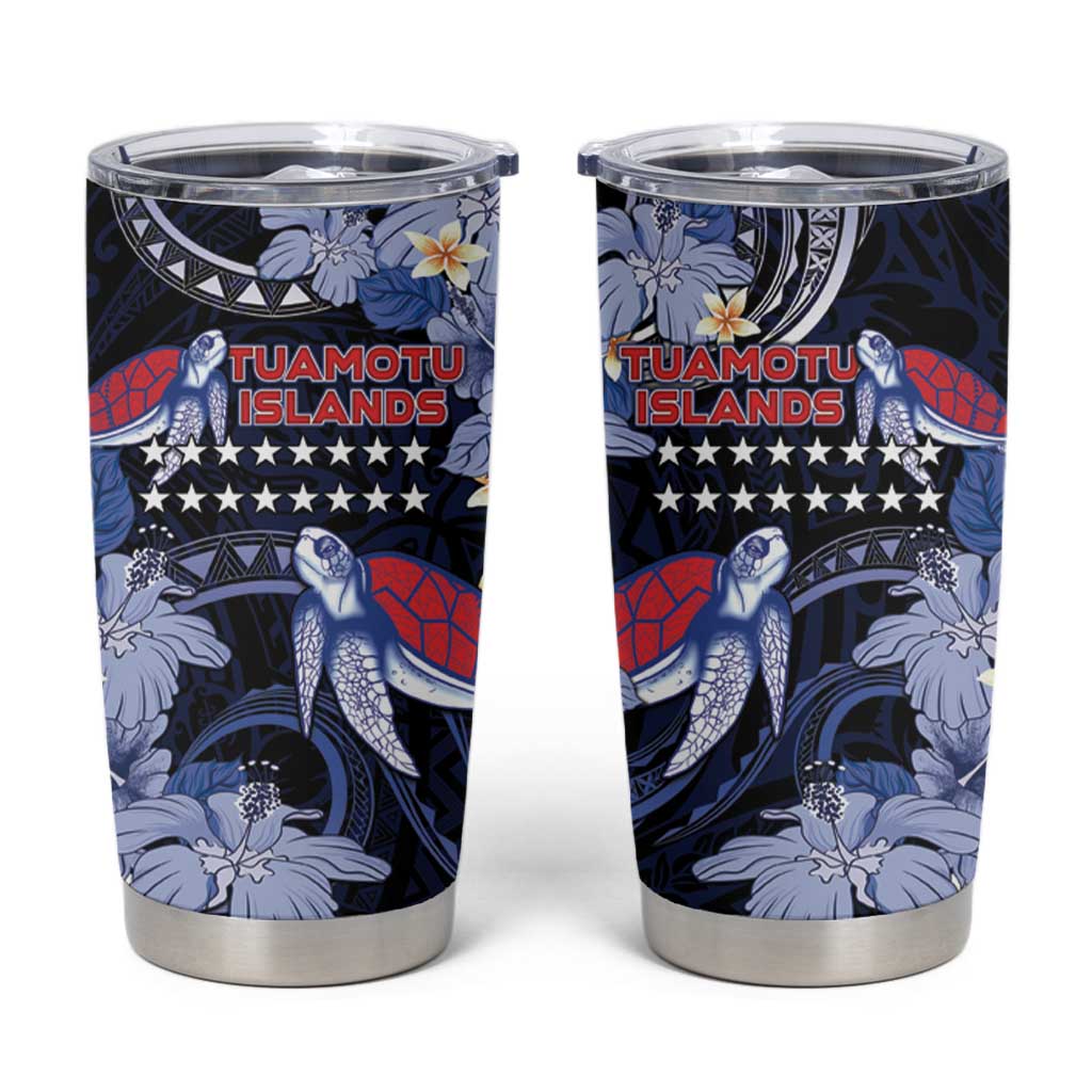 Tuamotu Islands Tumbler Cup Polynesian Pattern With Turtle