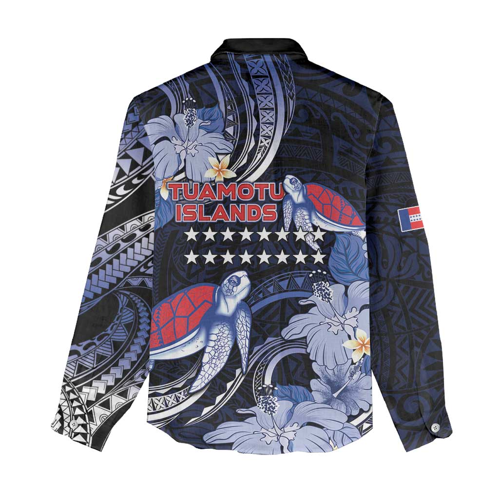 Tuamotu Islands Women Casual Shirt Polynesian Pattern With Turtle