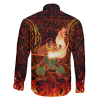 Samoa Siva Afi Festival Family Matching Off Shoulder Long Sleeve Dress and Hawaiian Shirt Fire Knife Dancing LT05 - Polynesian Pride