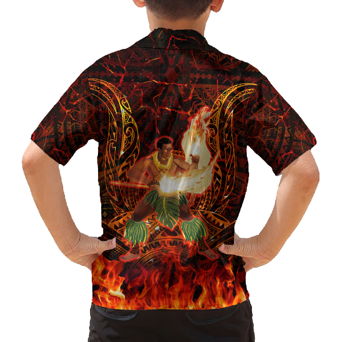 Samoa Siva Afi Festival Family Matching Puletasi and Hawaiian Shirt Fire Knife Dancing LT05 - Polynesian Pride