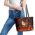 Samoa Siva Afi Festival Leather Tote Bag Fire Knife Dancing