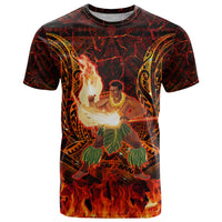 Samoa Siva Afi Festival T Shirt Fire Knife Dancing LT05 Green - Polynesian Pride