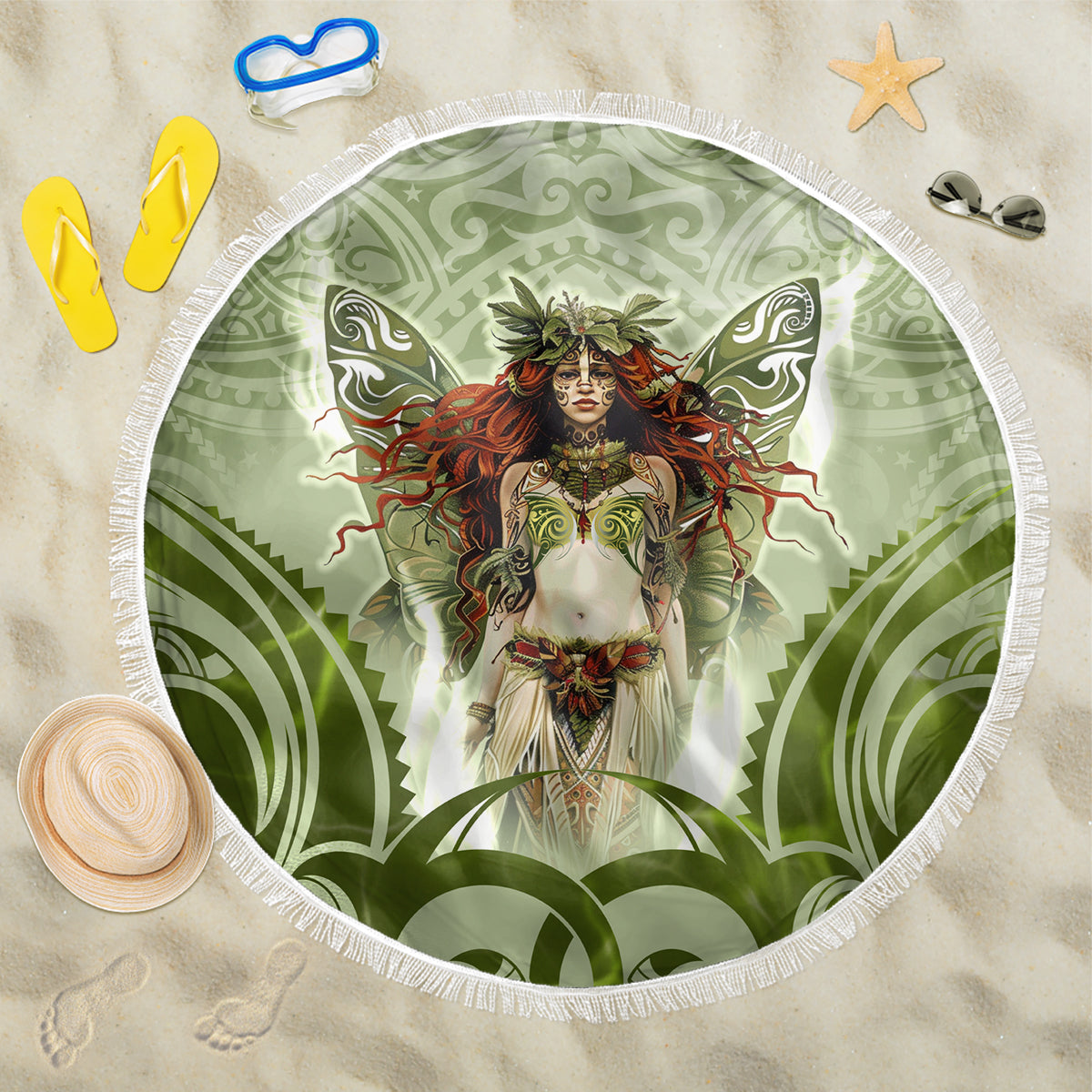 New Zealand Maori Fairy Patupaiarehe Beach Blanket Polynesian Style