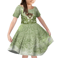 New Zealand Maori Fairy Patupaiarehe Family Matching Off Shoulder Maxi Dress and Hawaiian Shirt Polynesian Style LT05 Daughter's Dress Red - Polynesian Pride