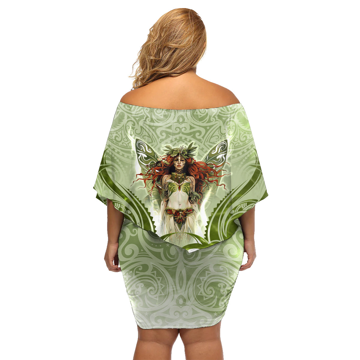 New Zealand Maori Fairy Patupaiarehe Family Matching Off Shoulder Short Dress and Hawaiian Shirt Polynesian Style LT05 - Polynesian Pride