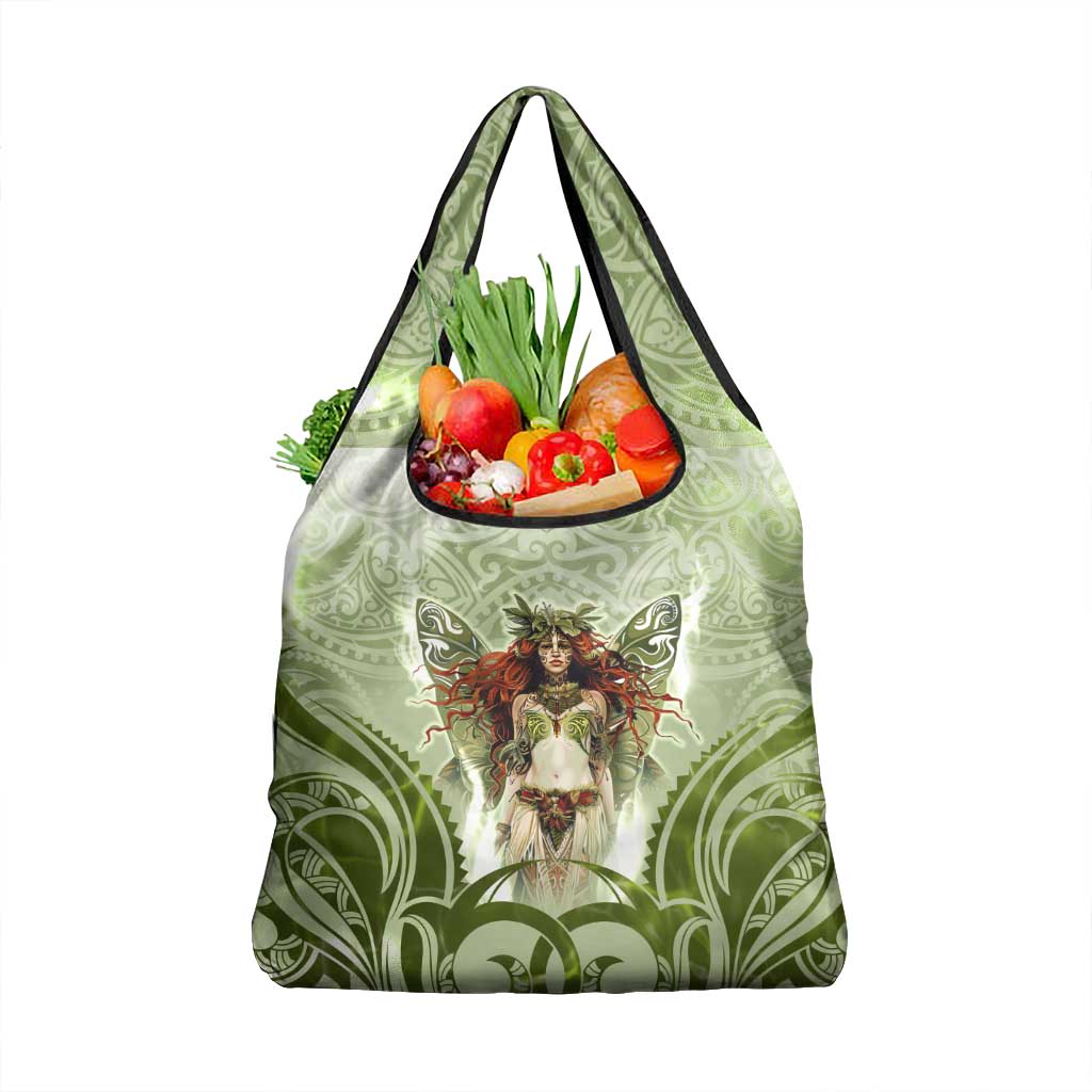 New Zealand Maori Fairy Patupaiarehe Grocery Bag Polynesian Style