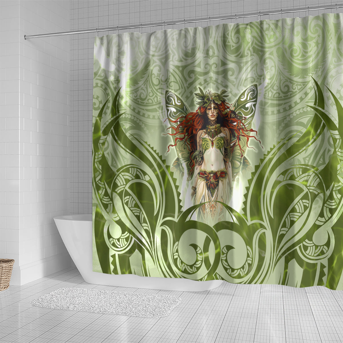 New Zealand Maori Fairy Patupaiarehe Shower Curtain Polynesian Style