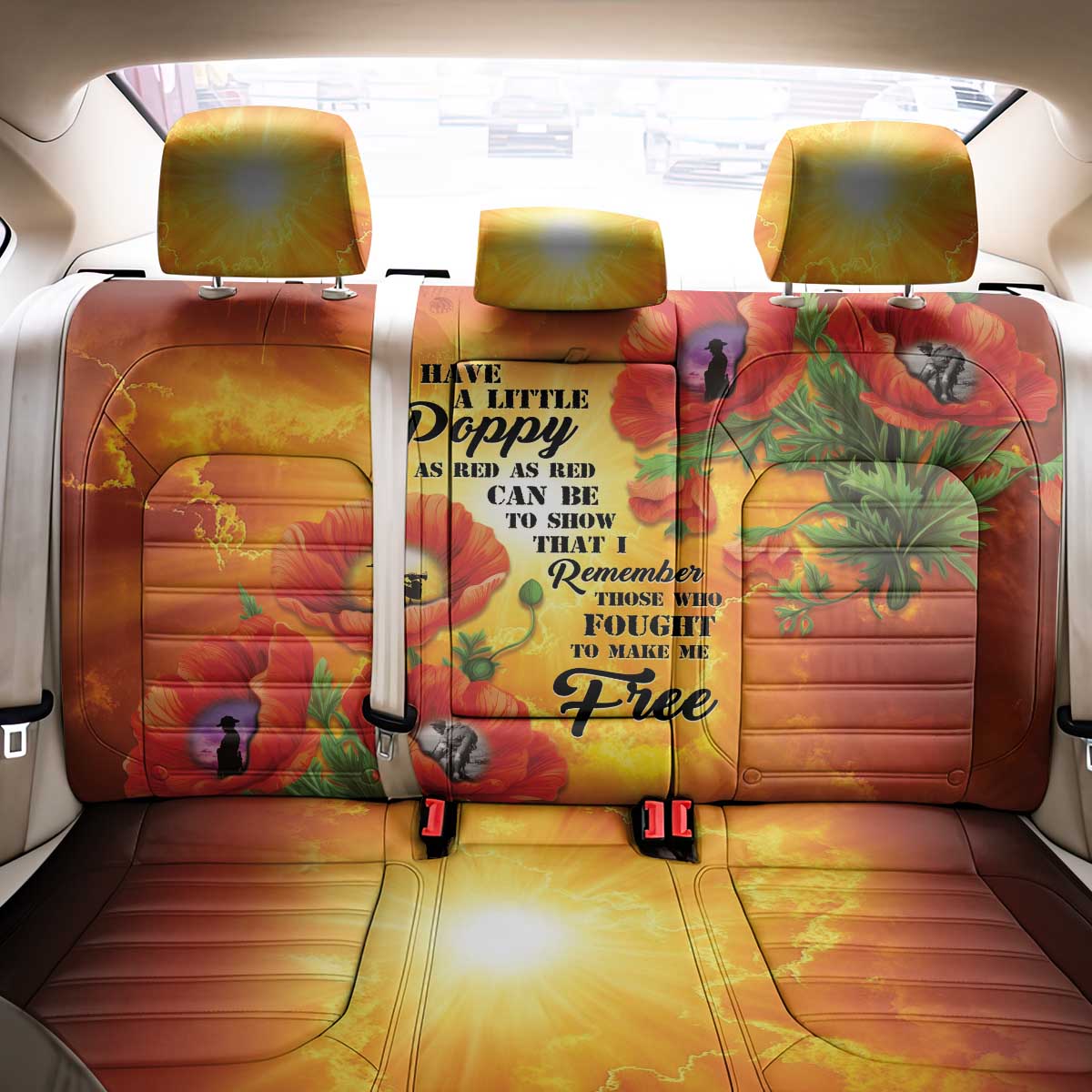 ANZAC Day Red Poppy Back Car Seat Cover Honoring The ANZAC Spirit