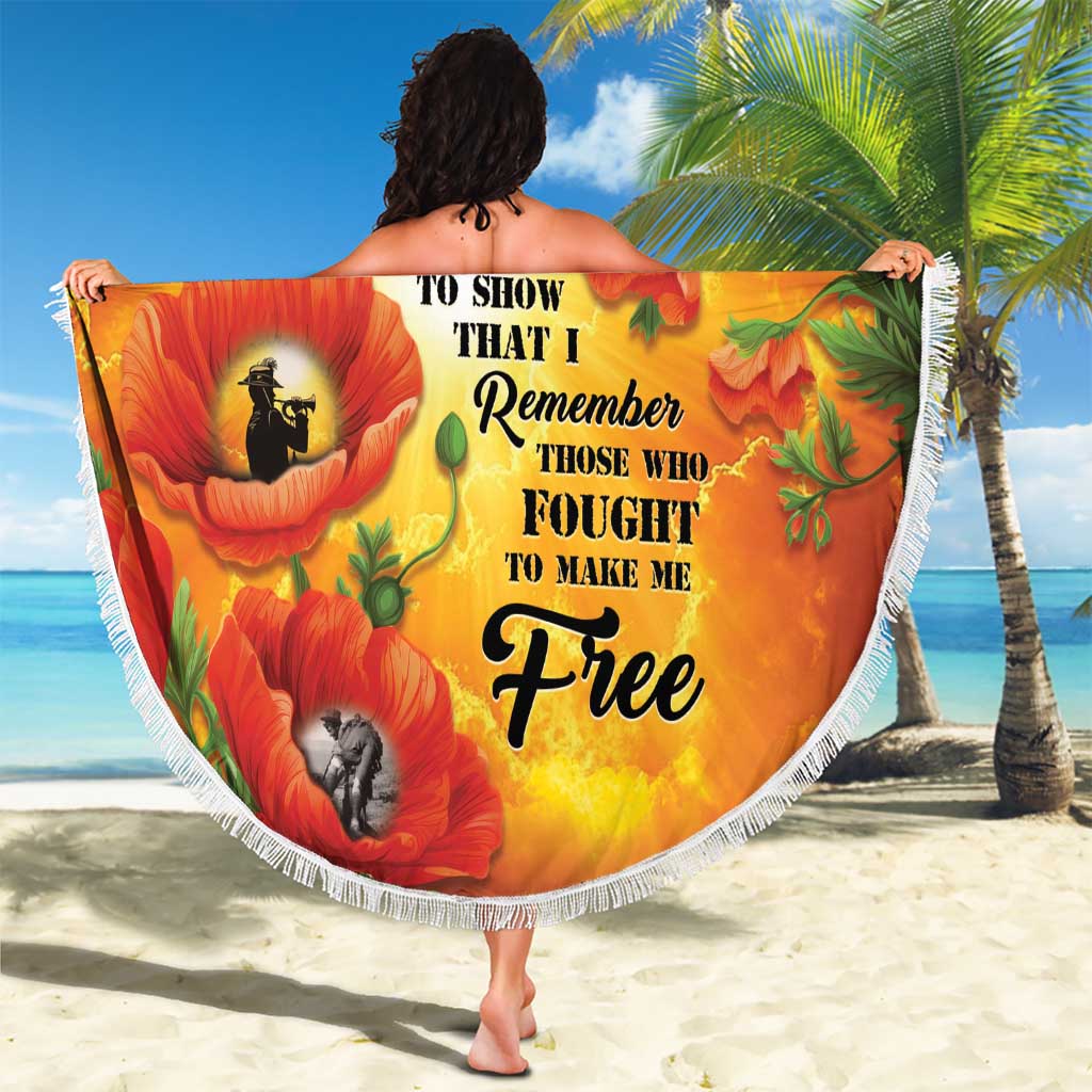 ANZAC Day Red Poppy Beach Blanket Honoring The ANZAC Spirit