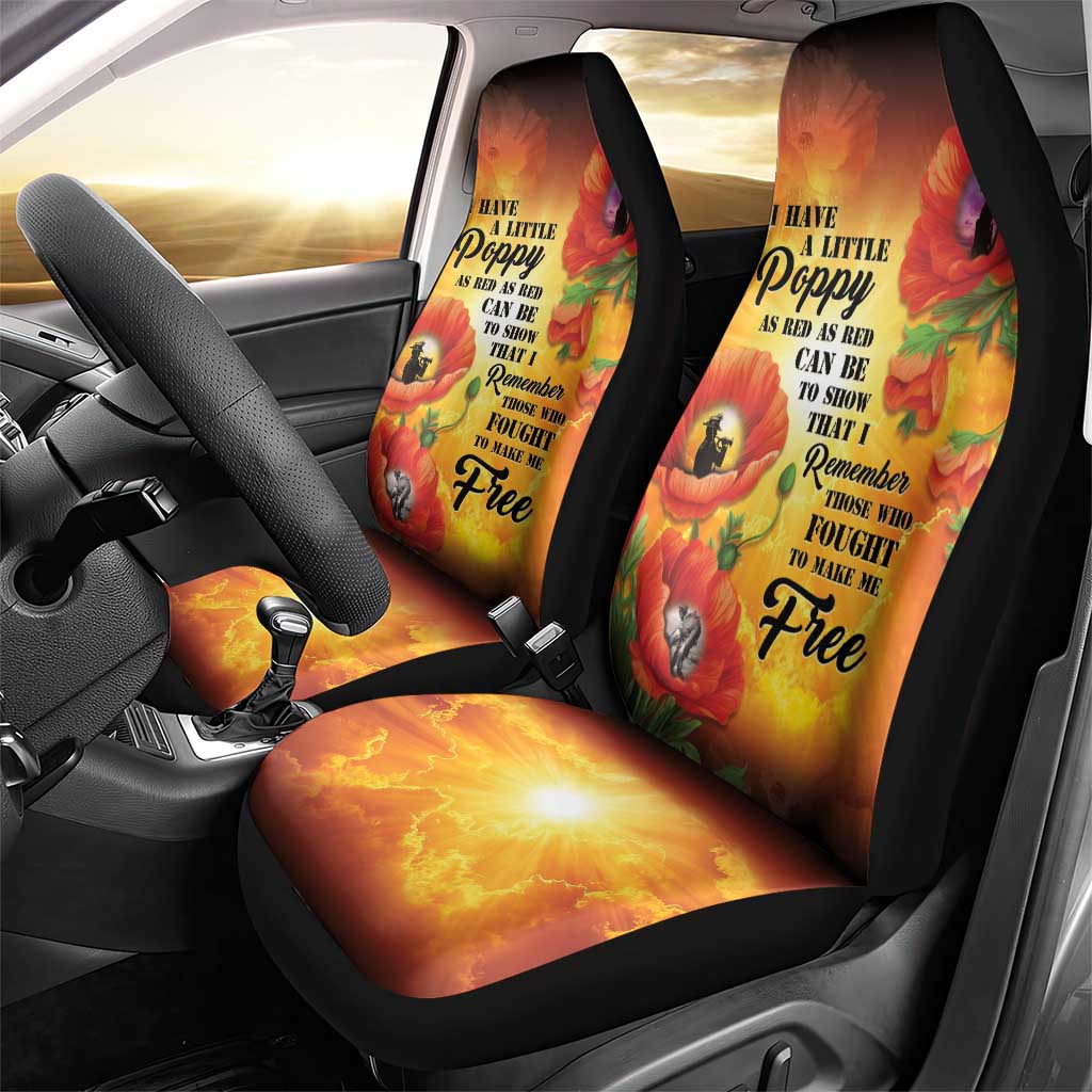 ANZAC Day Red Poppy Car Seat Cover Honoring The ANZAC Spirit