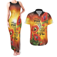 ANZAC Day Red Poppy Couples Matching Tank Maxi Dress and Hawaiian Shirt Honoring The ANZAC Spirit LT05 Orange - Polynesian Pride