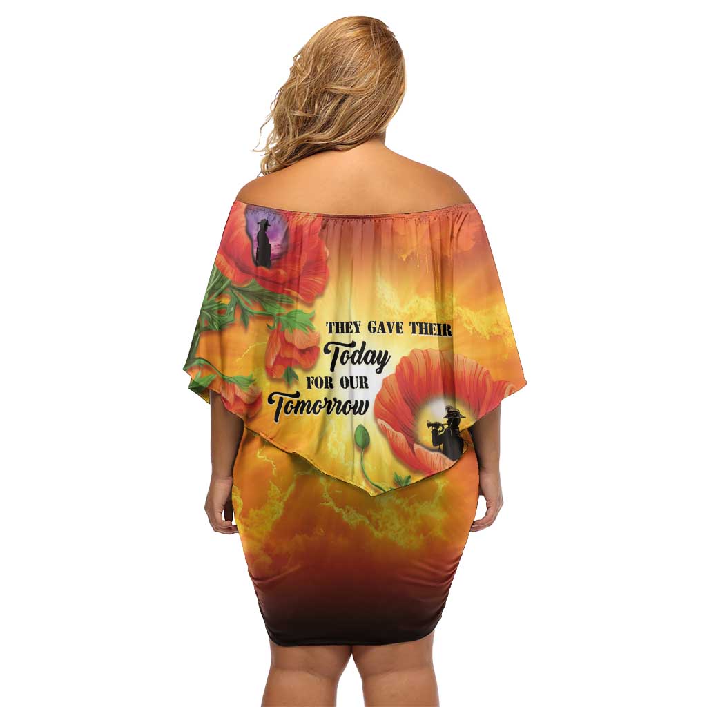 ANZAC Day Red Poppy Family Matching Off Shoulder Short Dress and Hawaiian Shirt Honoring The ANZAC Spirit LT05 - Polynesian Pride