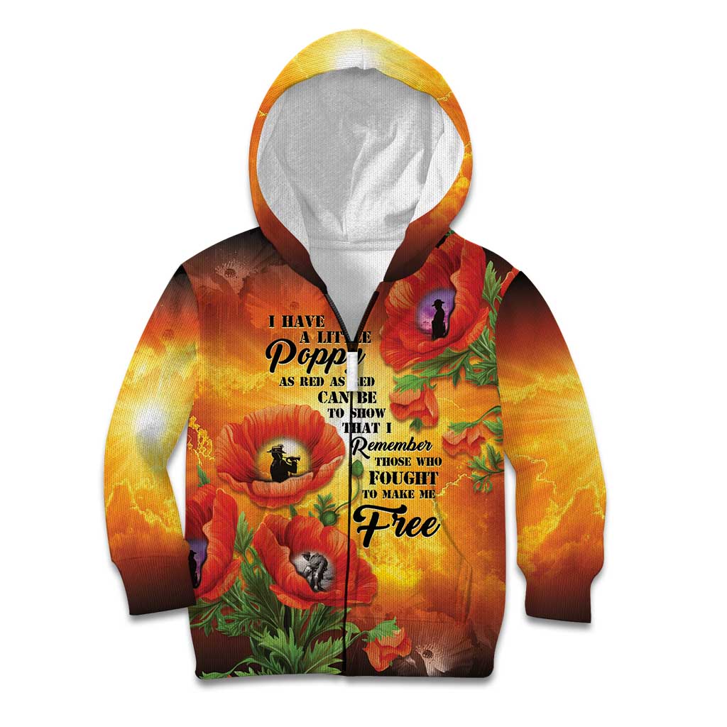 ANZAC Day Red Poppy Kid Hoodie Honoring The ANZAC Spirit