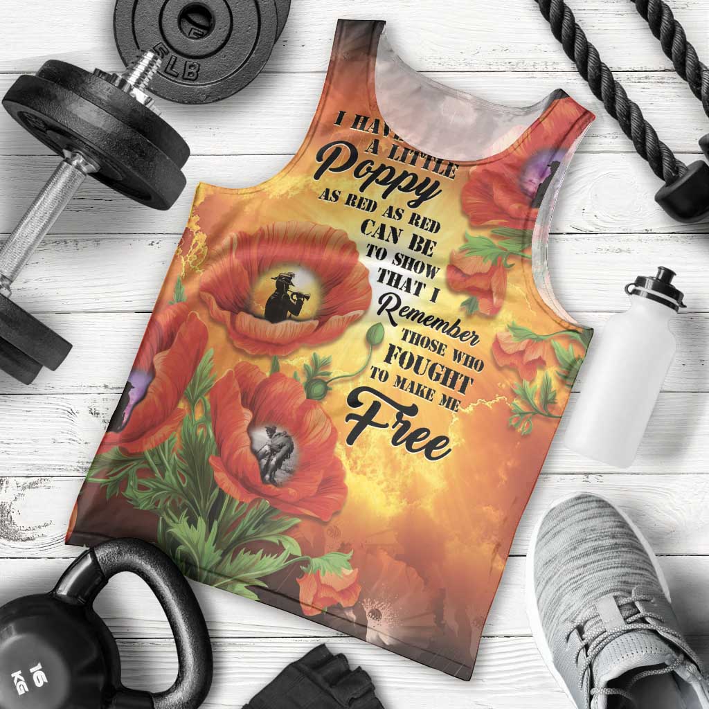 ANZAC Day Red Poppy Men Tank Top Honoring The ANZAC Spirit