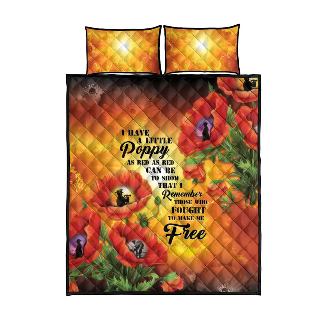 ANZAC Day Red Poppy Quilt Bed Set Honoring The ANZAC Spirit