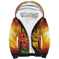 ANZAC Day Red Poppy Sherpa Hoodie Honoring The ANZAC Spirit