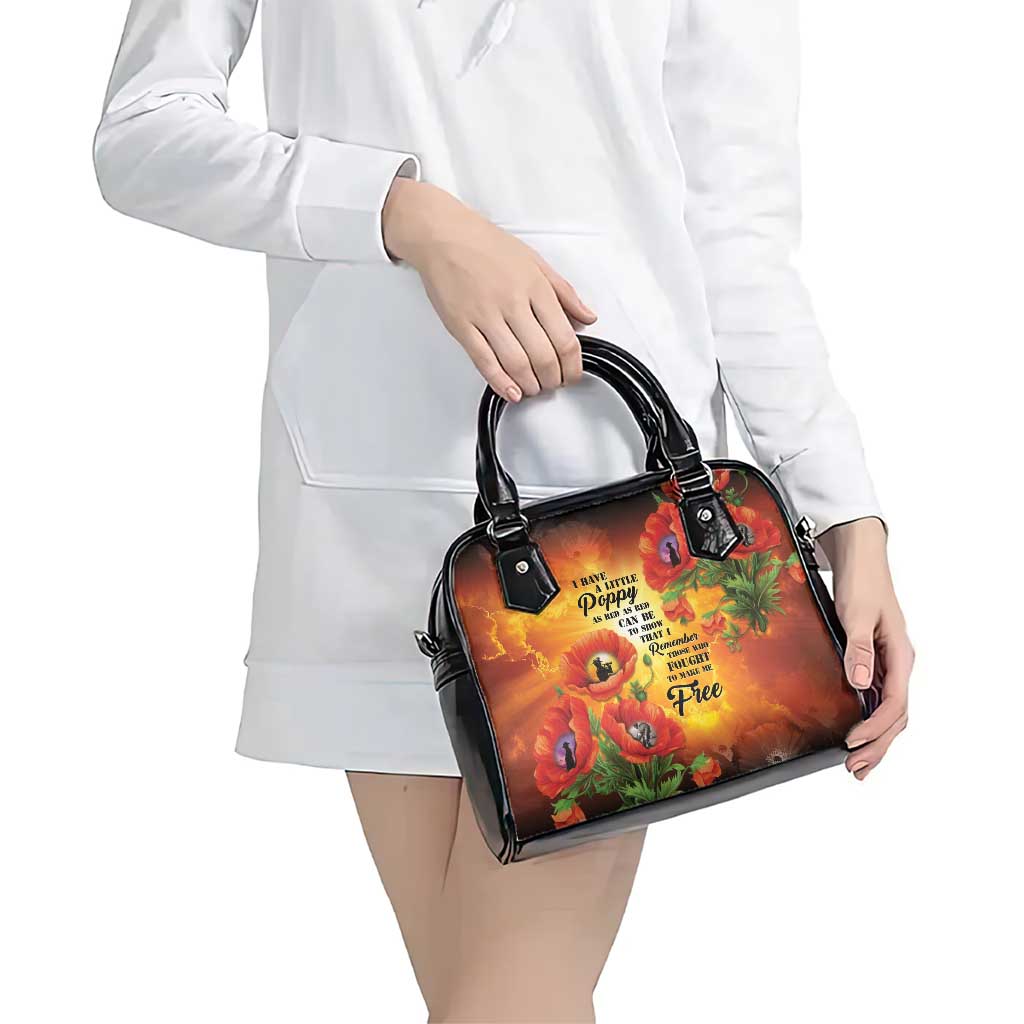 ANZAC Day Red Poppy Shoulder Handbag Honoring The ANZAC Spirit