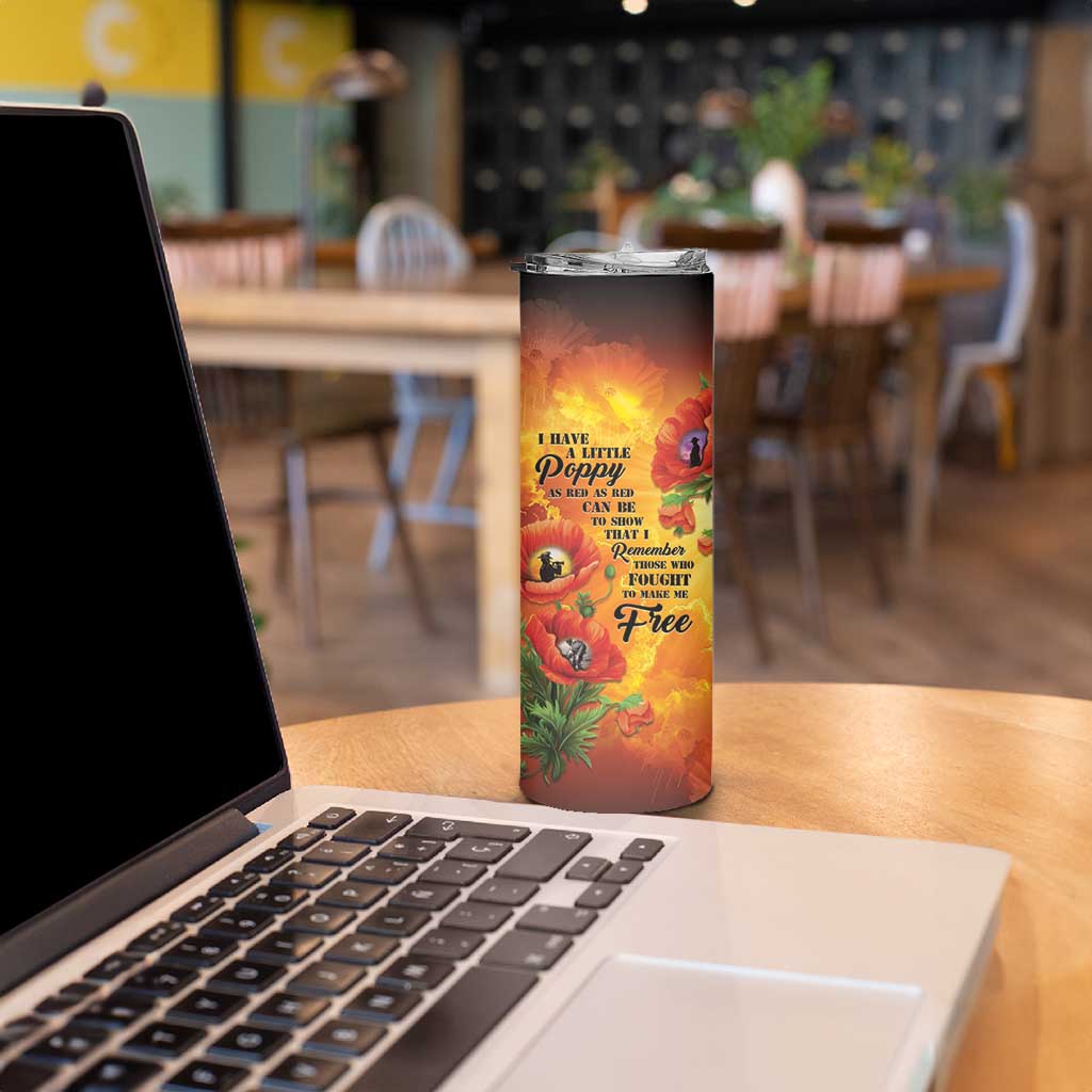 ANZAC Day Red Poppy Skinny Tumbler Honoring The ANZAC Spirit