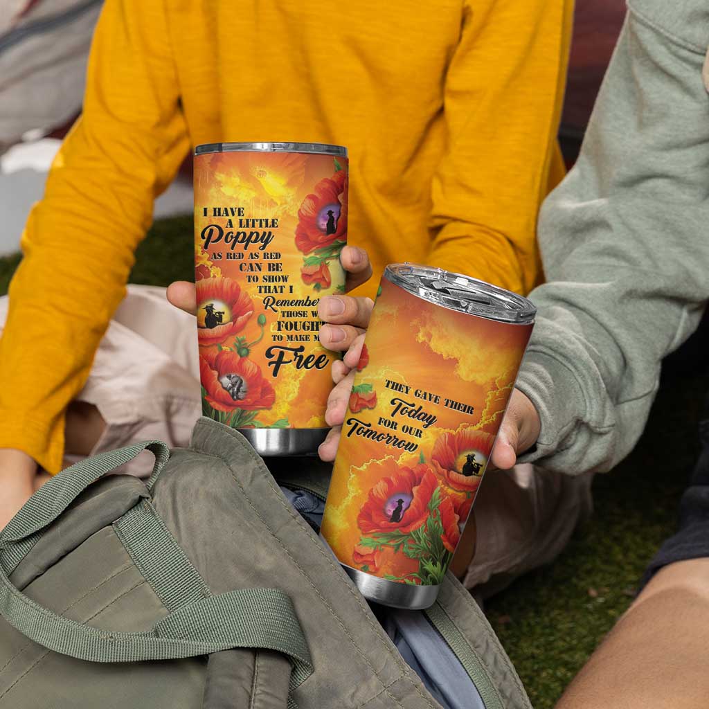 ANZAC Day Red Poppy Tumbler Cup Honoring The ANZAC Spirit