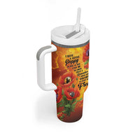 ANZAC Day Red Poppy Tumbler With Handle Honoring The ANZAC Spirit