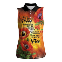 ANZAC Day Red Poppy Women Sleeveless Polo Shirt Honoring The ANZAC Spirit LT05 Female Orange - Polynesian Pride