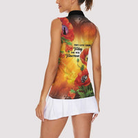 ANZAC Day Red Poppy Women Sleeveless Polo Shirt Honoring The ANZAC Spirit LT05 - Polynesian Pride