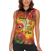 ANZAC Day Red Poppy Women Sleeveless Polo Shirt Honoring The ANZAC Spirit LT05 - Polynesian Pride