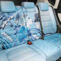 Aotearoa Maori Wahine Back Car Seat Cover Fantail Bird Blue Gold Marble