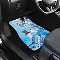 Aotearoa Maori Wahine Car Mats Fantail Bird Blue Gold Marble