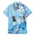 Aotearoa Maori Wahine Family Matching Mermaid Dress and Hawaiian Shirt Fantail Bird Blue Gold Marble